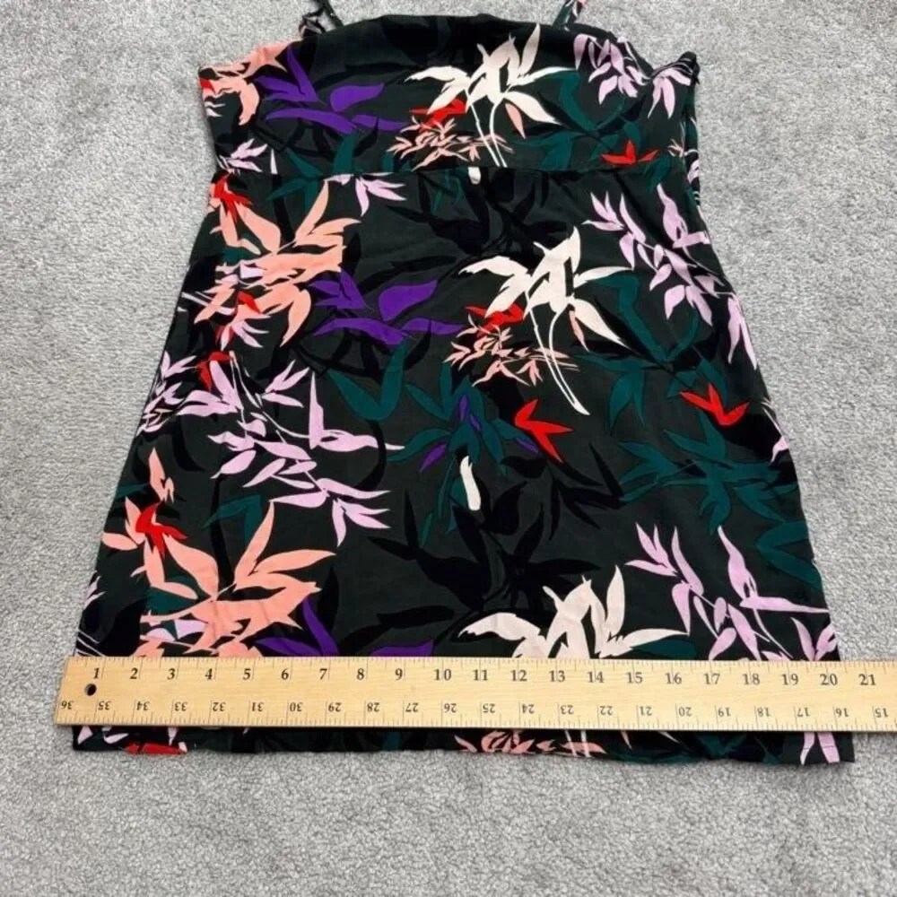 Obey Worldwide Botanical Leaf Print Mini Dress Womens Medium Multi Floral Boho